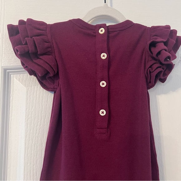 NWT Kate Quinn deep violet triple ruffle bodysuit size 18-24 months - Picture 6 of 11